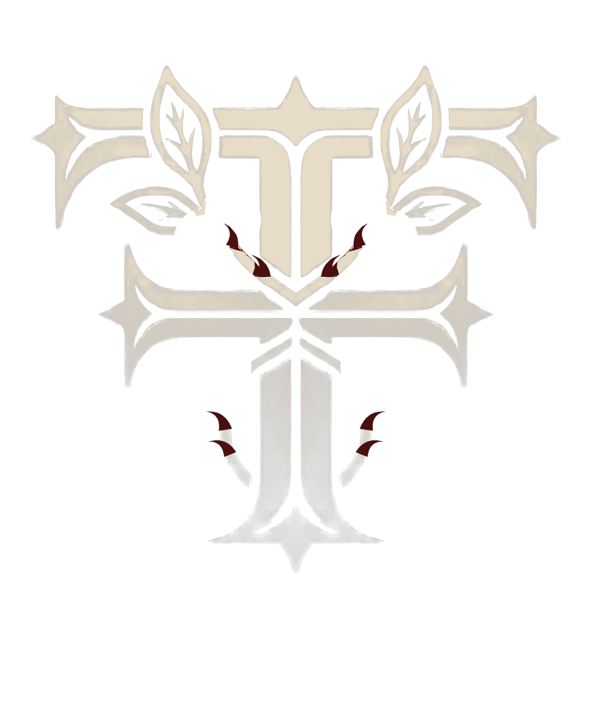 Feterna Thorn F Flagship Tee with large bone thorn F on the chest and FETERNA across the lower back