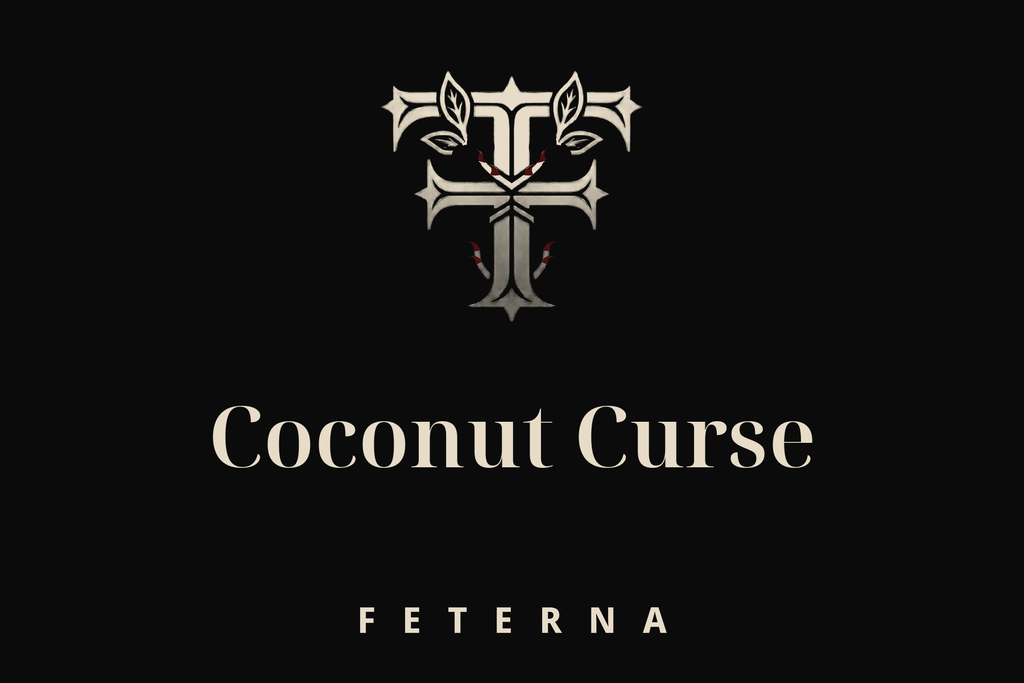 Feterna Coconut Curse Candle label artwork - single-name Coconut Curse