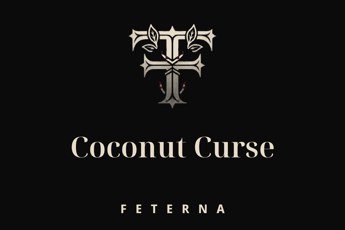 Feterna Coconut Curse Candle label artwork - single-name Coconut Curse