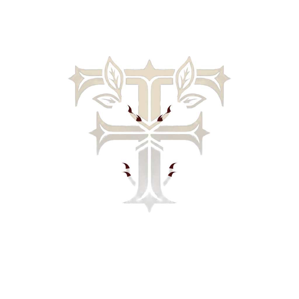Feterna Thorn F Black Hoodie front artwork - bone-oxblood thorn F